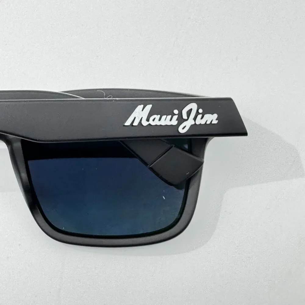 Maui Jim Sunglasses Opiopio AF MP-BG MJ659-02 Black Square Polarized Asian Fit